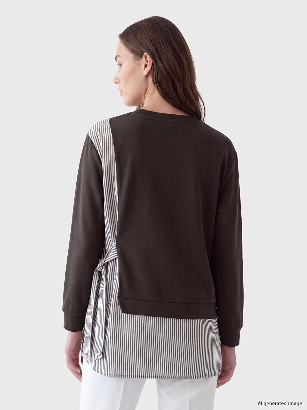 Striped Soft Touch Women's Sweatshirt Tunic-3