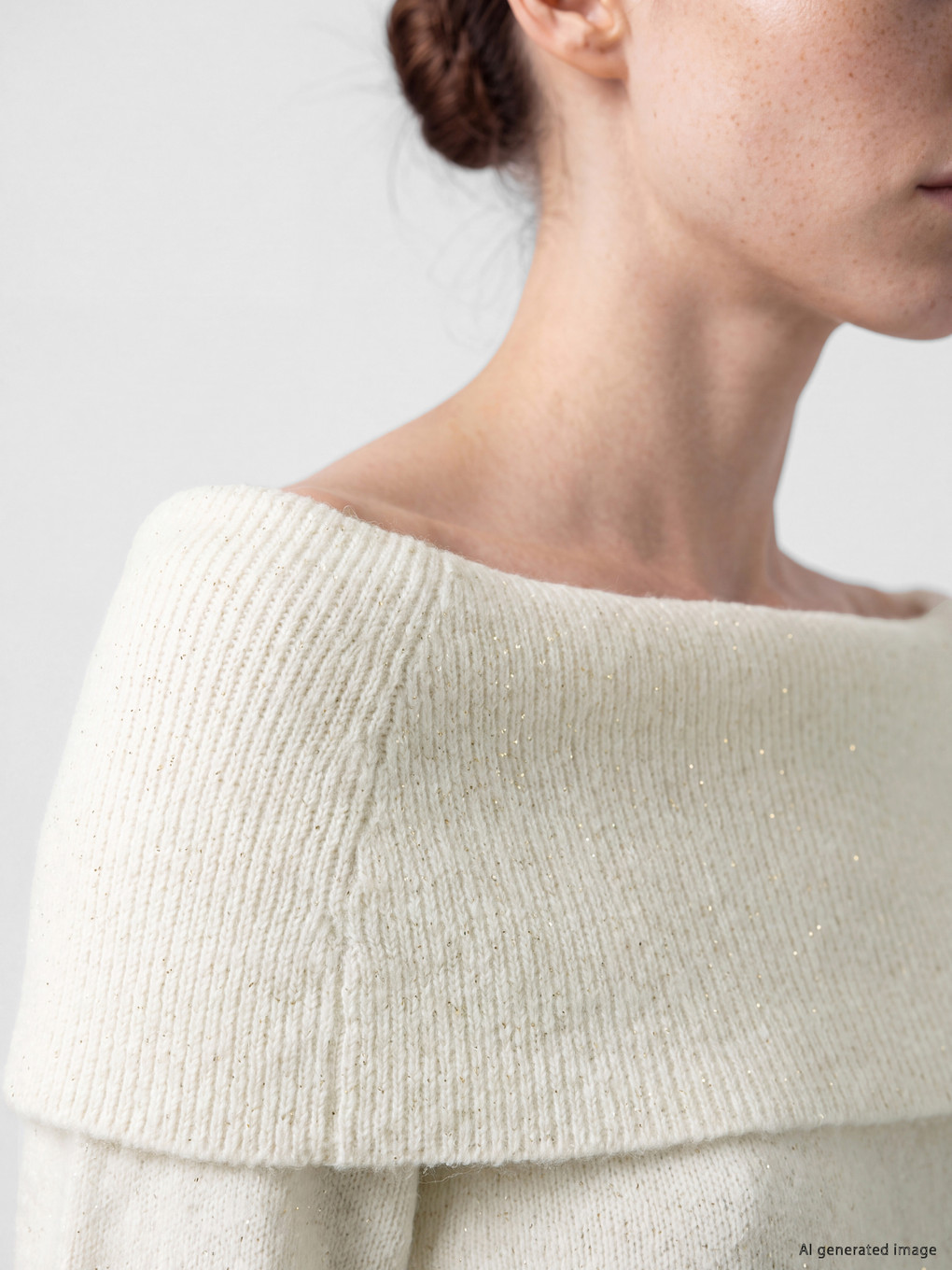 Slash Neck Women's Knitwear Sweater-2