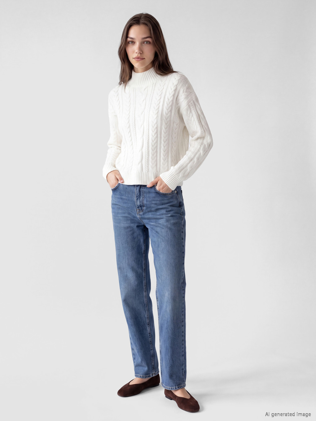 Wool Blended Women's Knitwear Tunic-1