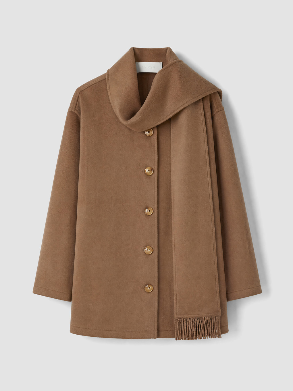 Kahverengi Atkılı Oversize Kadın Kaşe Kaban-6