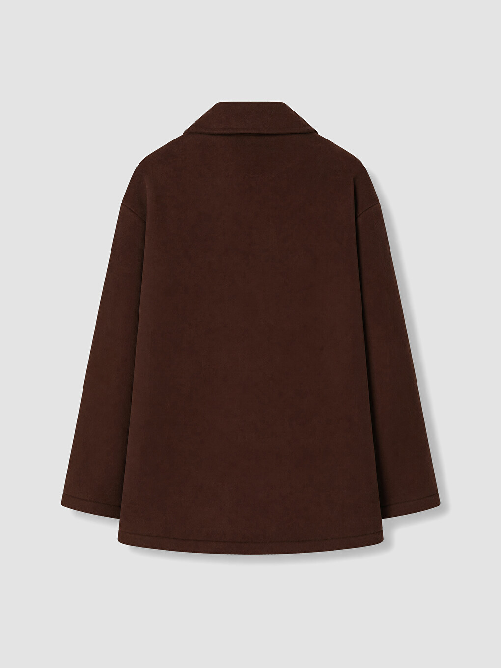 Kahverengi Atkılı Oversize Kadın Kaşe Kaban-8