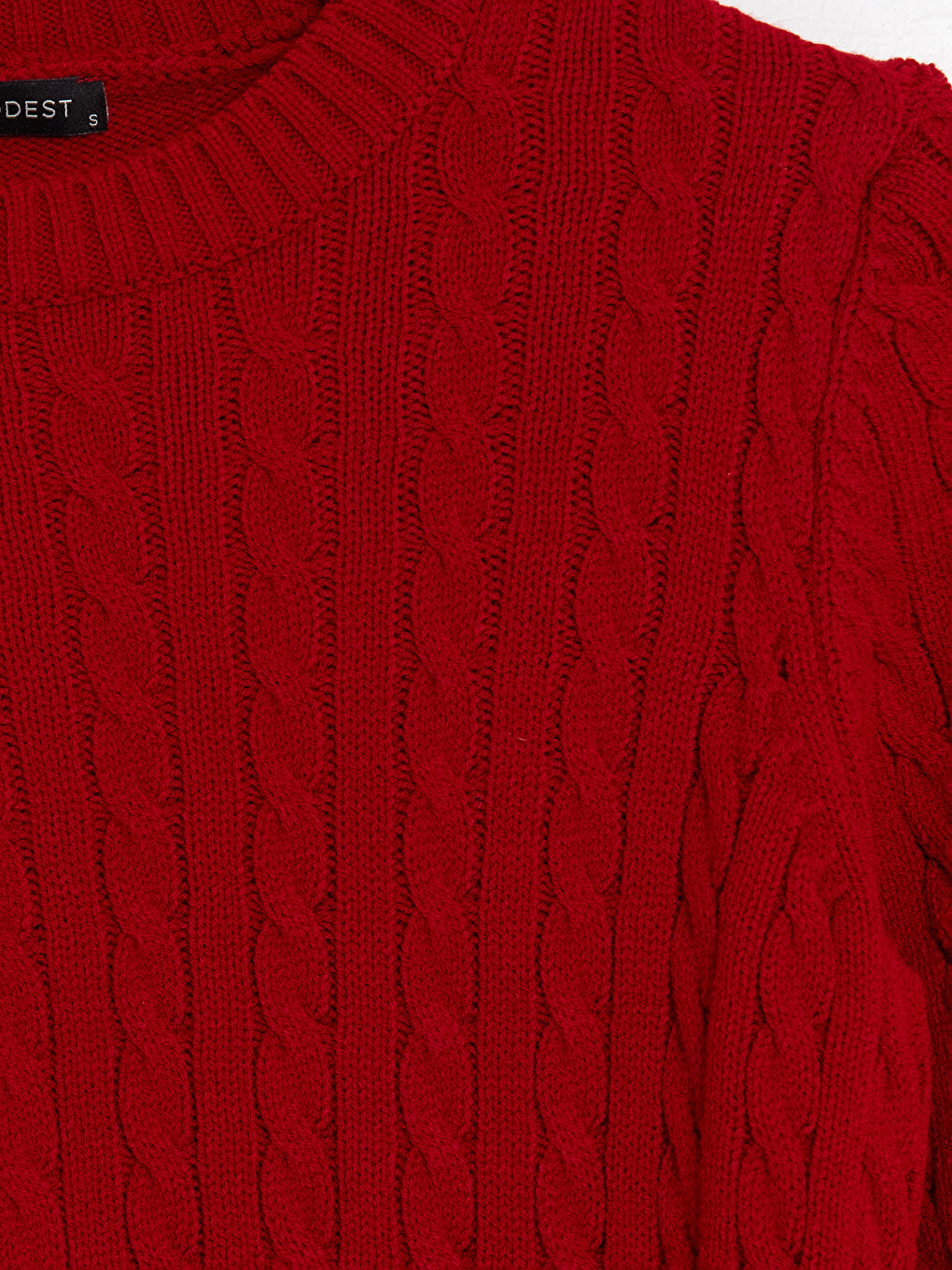 Crew Neck Cable Knit Women's Knitwear Sweater-2
