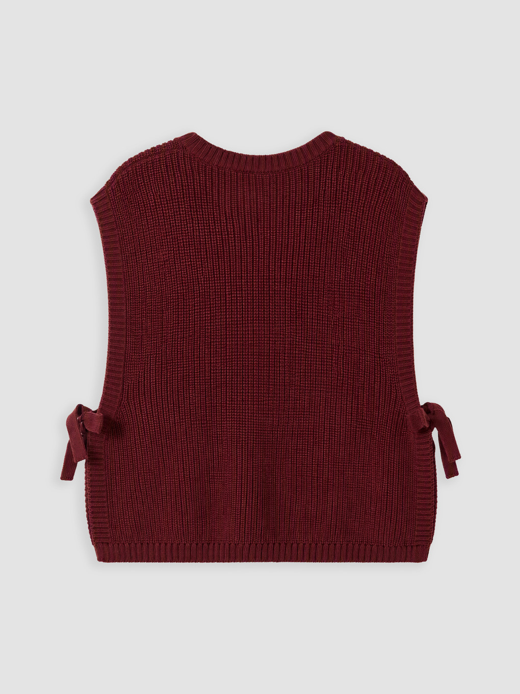Bordo Fiyonk Detaylı Kız Çocuk Süveter-1