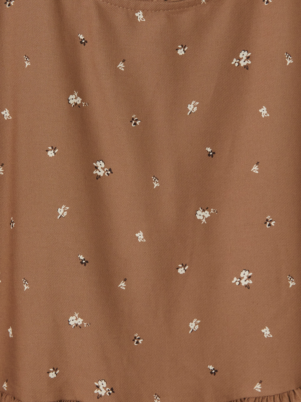 Kahverengi Baskılı Kız Çocuk Gabardin Elbise-2