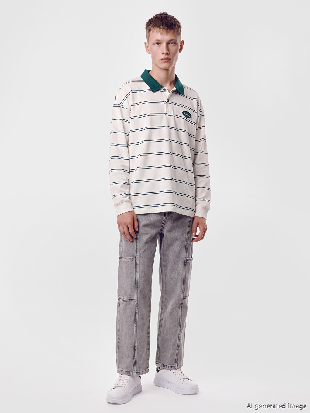 Gri Wide Fit Erkek Çocuk Jean Pantolon