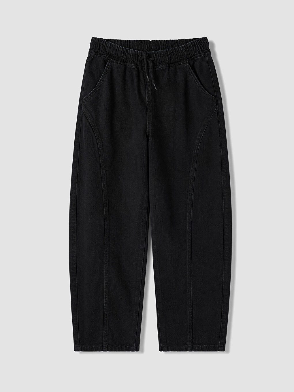 Siyah Baggy Fit Erkek Çocuk Jean Pantolon