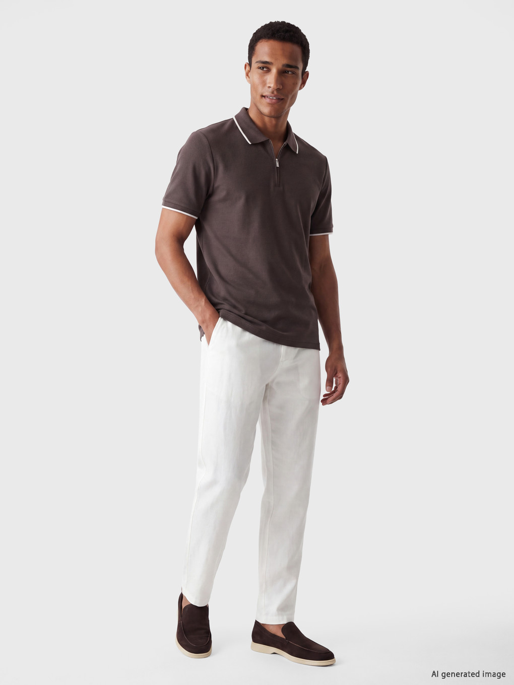Polo Collar Pique Men's T-shirt-1