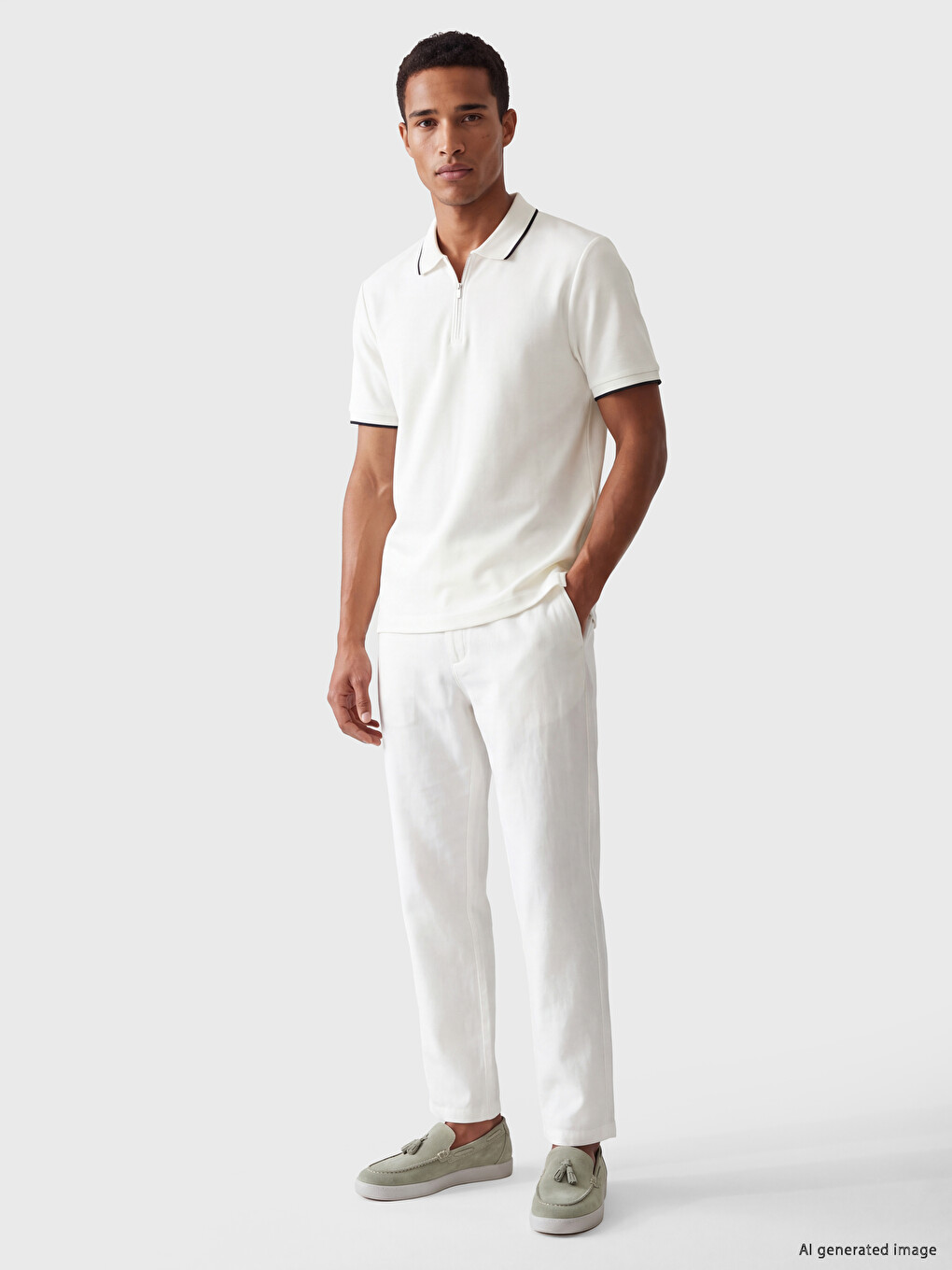 Polo Collar Pique Men's T-shirt-1