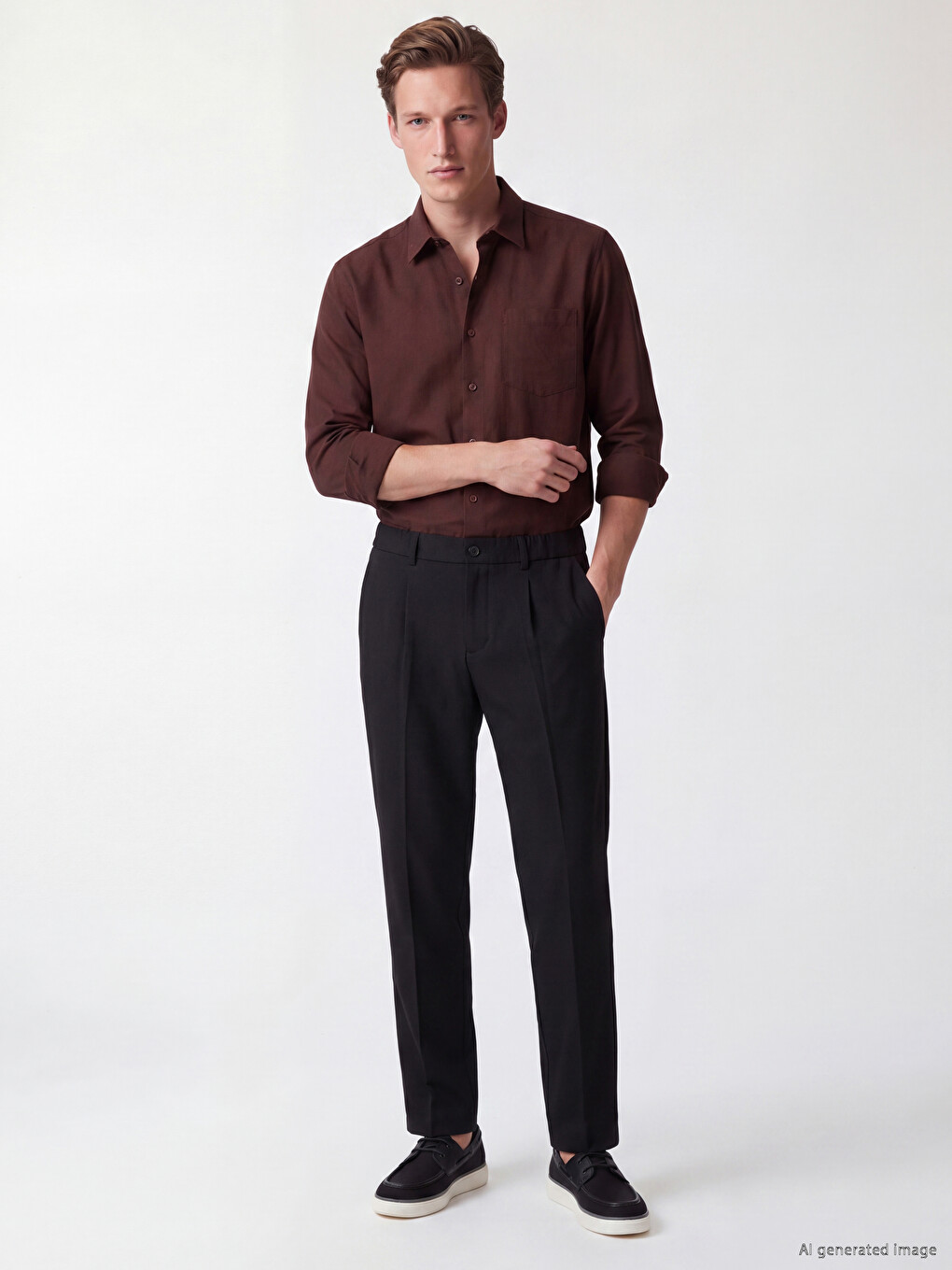 Bordo Regular Fit Gabardin Erkek Gömlek-1