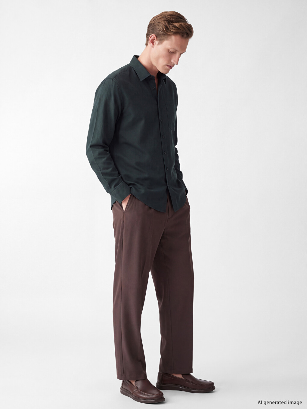 Chemise En Gabardine Regular Fit Pour Homme-1
