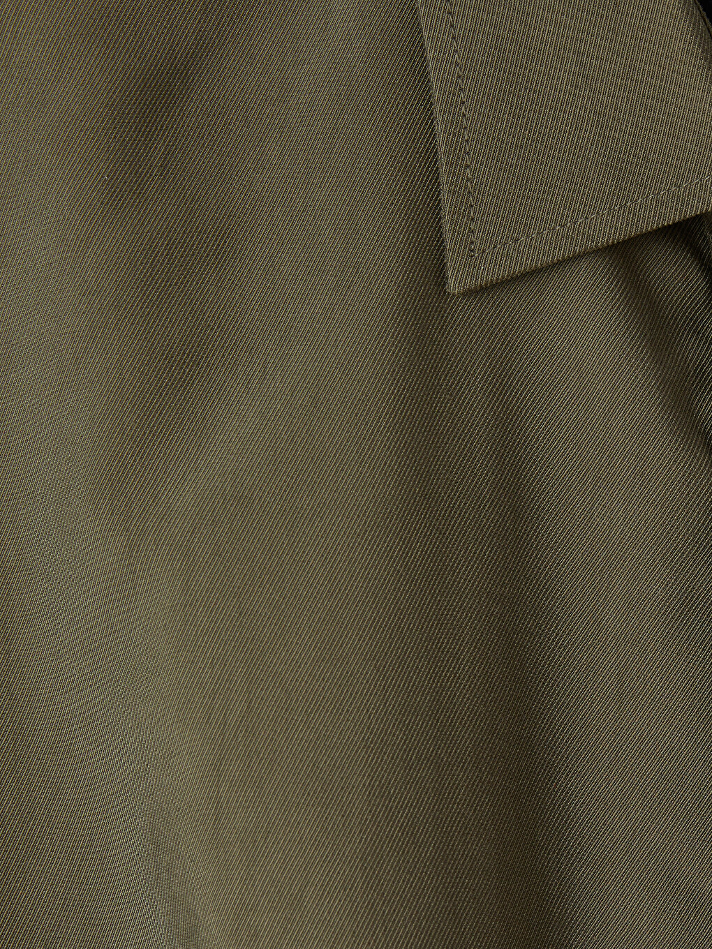 Haki Regular Fit Gabardin Erkek Gömlek-5