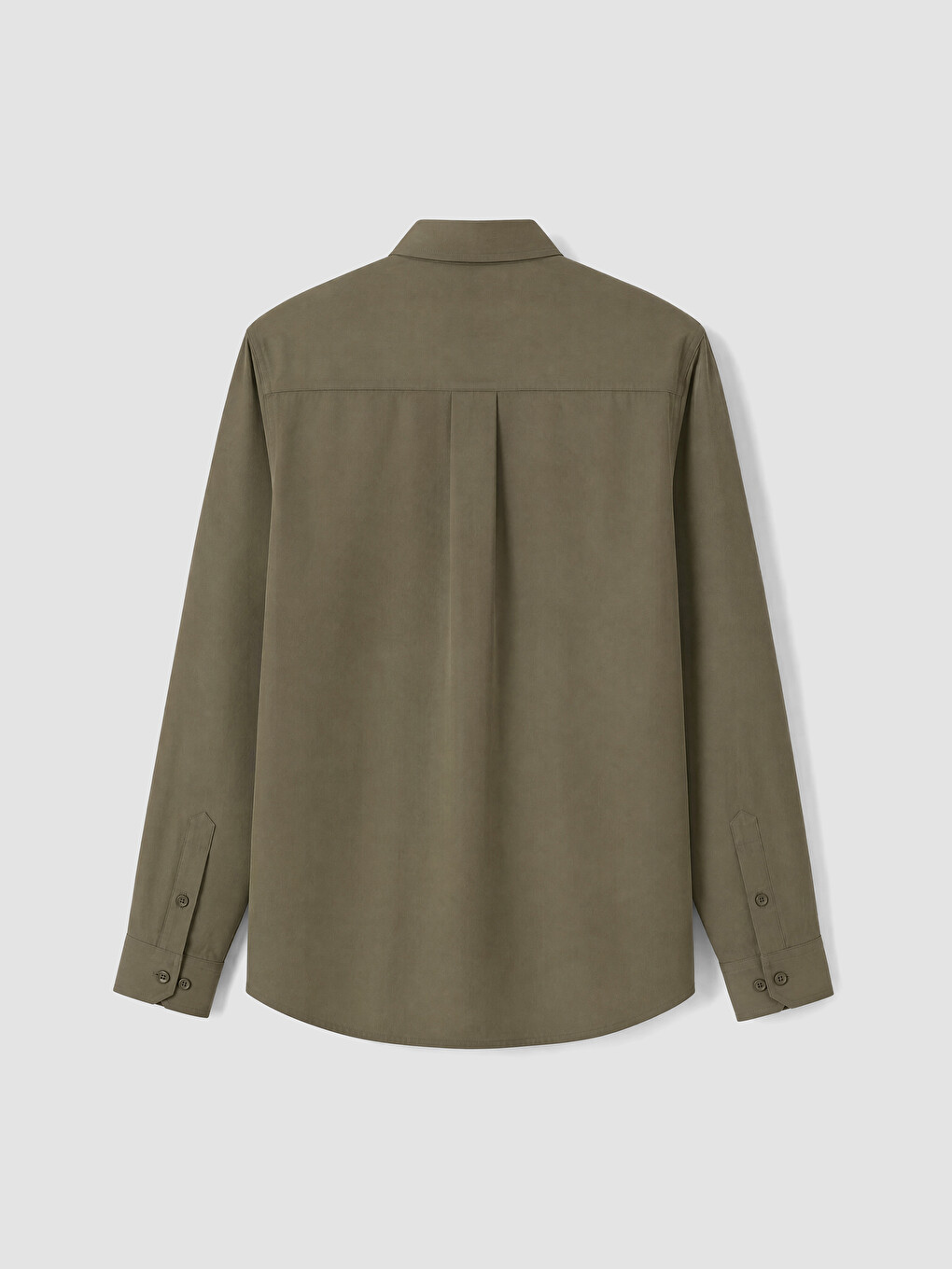 Haki Regular Fit Gabardin Erkek Gömlek-6