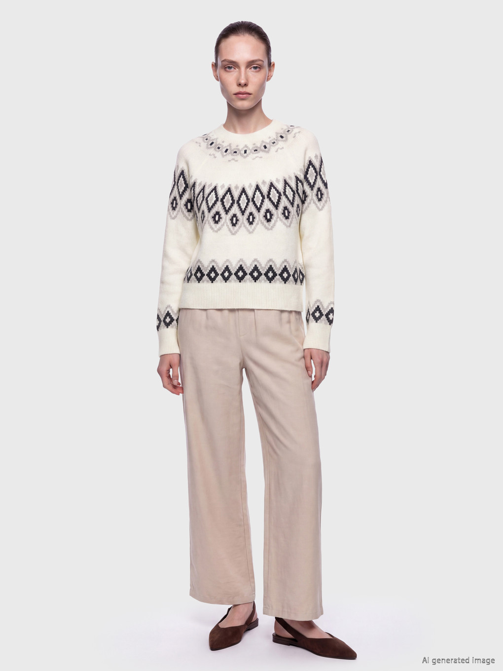 Wool Blended Women's Knitwear Sweater-1