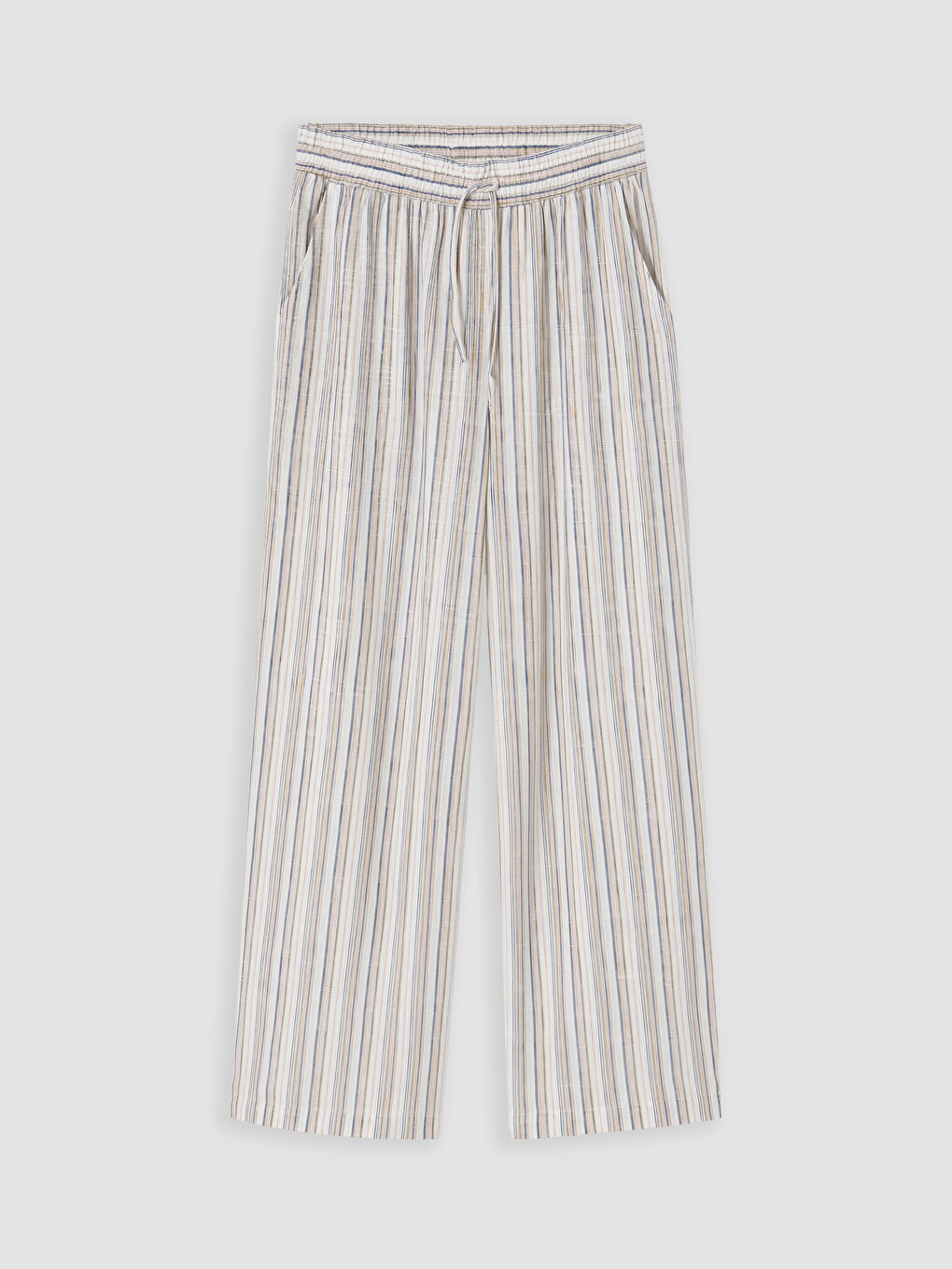 Linen Blend Wide Leg Women's Trousers