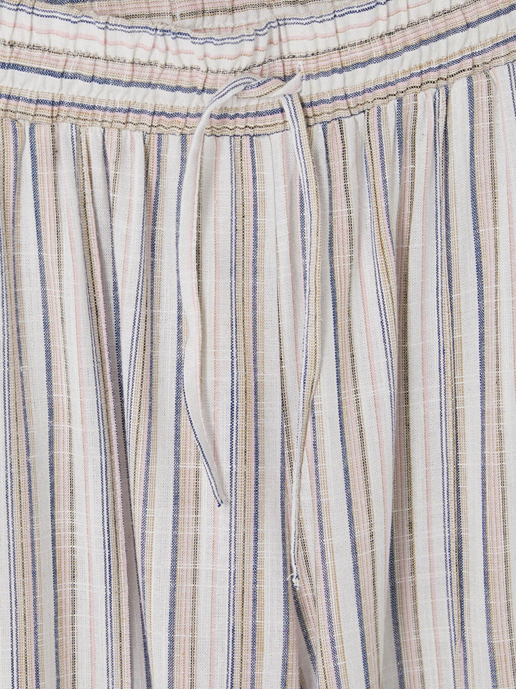 Linen Blend Wide Leg Women's Trousers-1