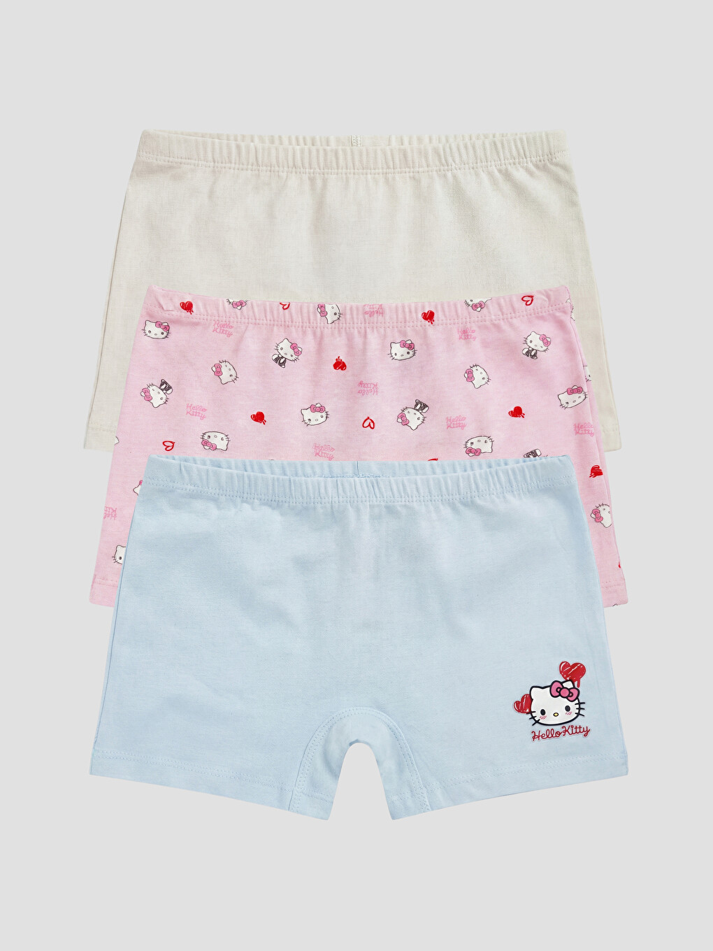 Pembe Kız Çocuk Hello Kitty Baskılı 3'lü Boxer-5