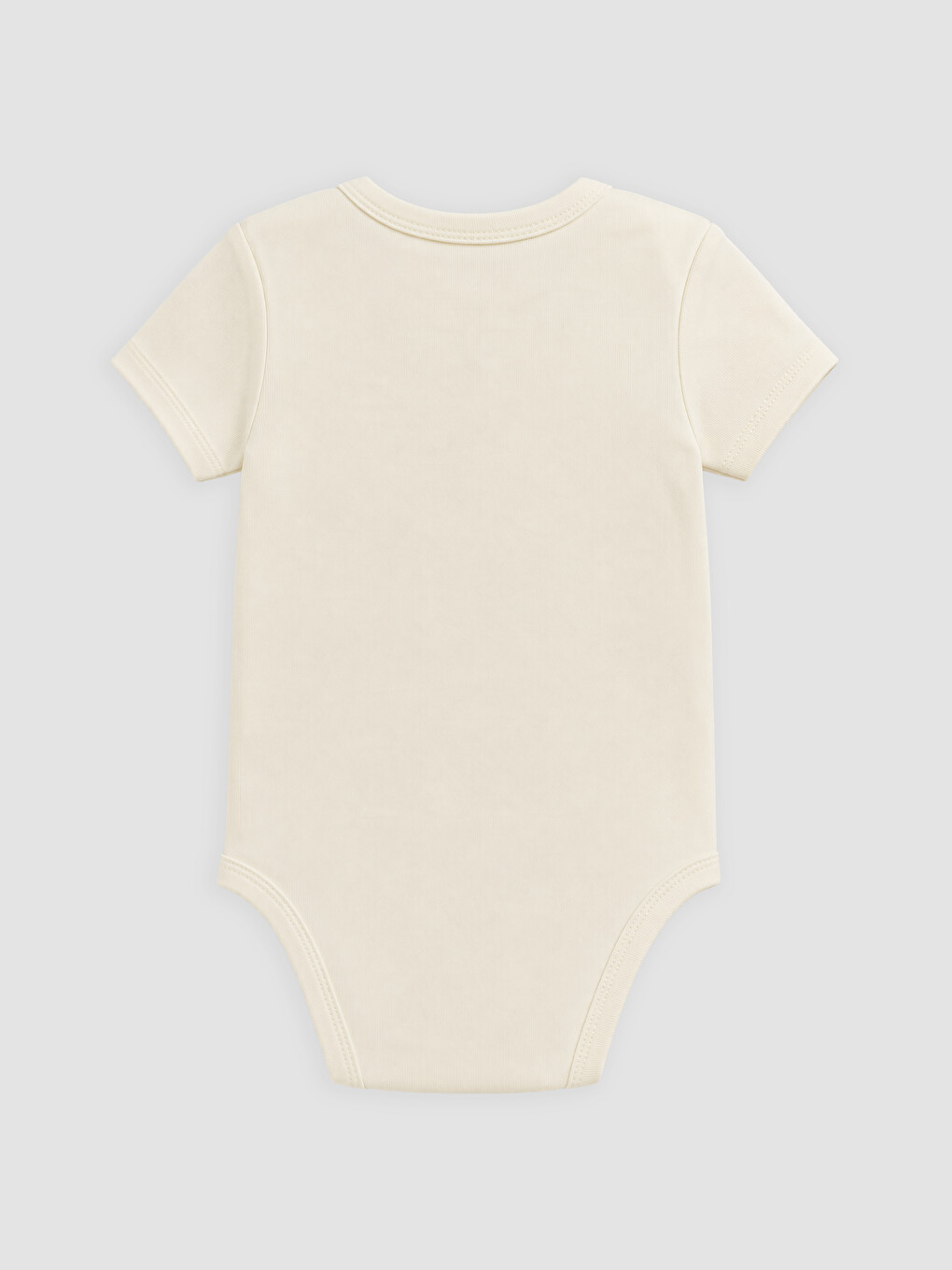 Bej Erkek Bebek Baskılı Çıtçıtlı Body-1