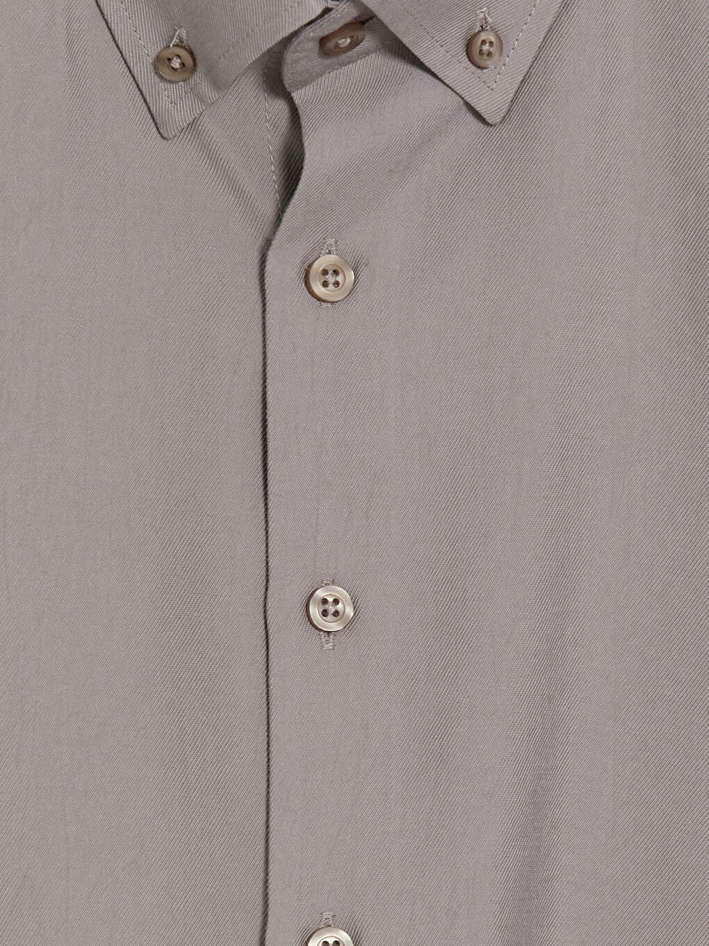 Gri Regular Fit Gabardin Erkek Gömlek-1