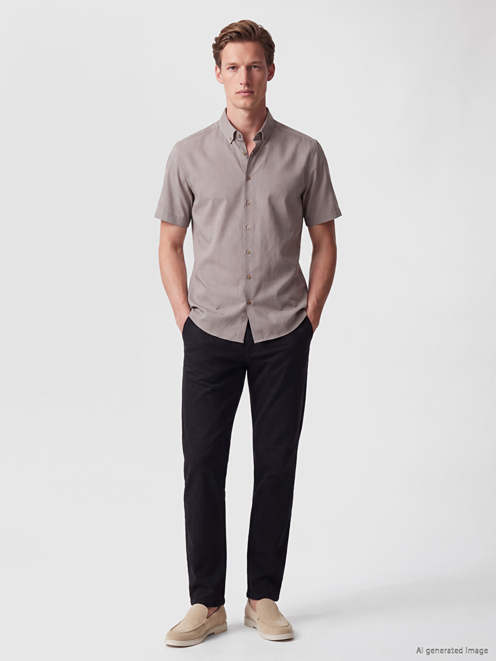 Regular Fit Gabardine Men's Shirt-1