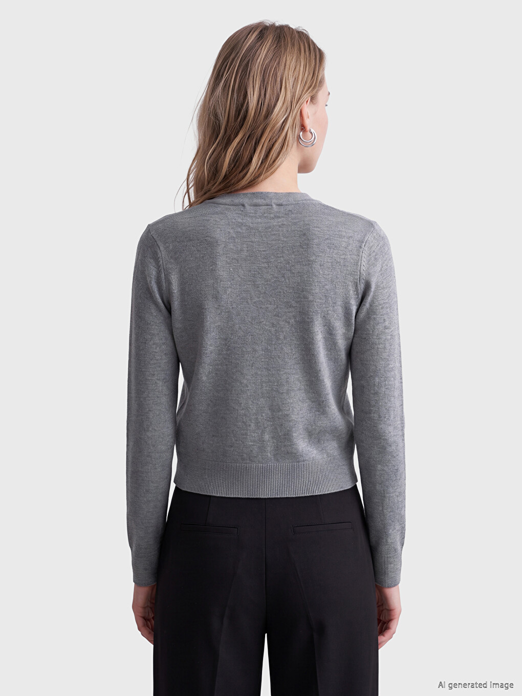 Crew Neck Women's Knitwear Cardigan-3