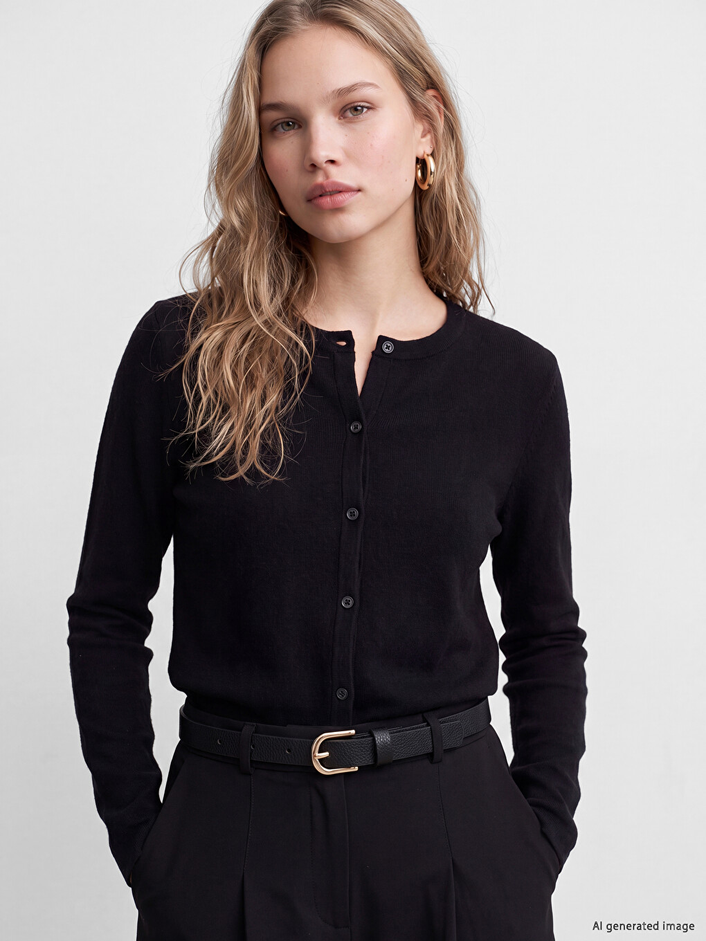Crew Neck Women's Knitwear Cardigan