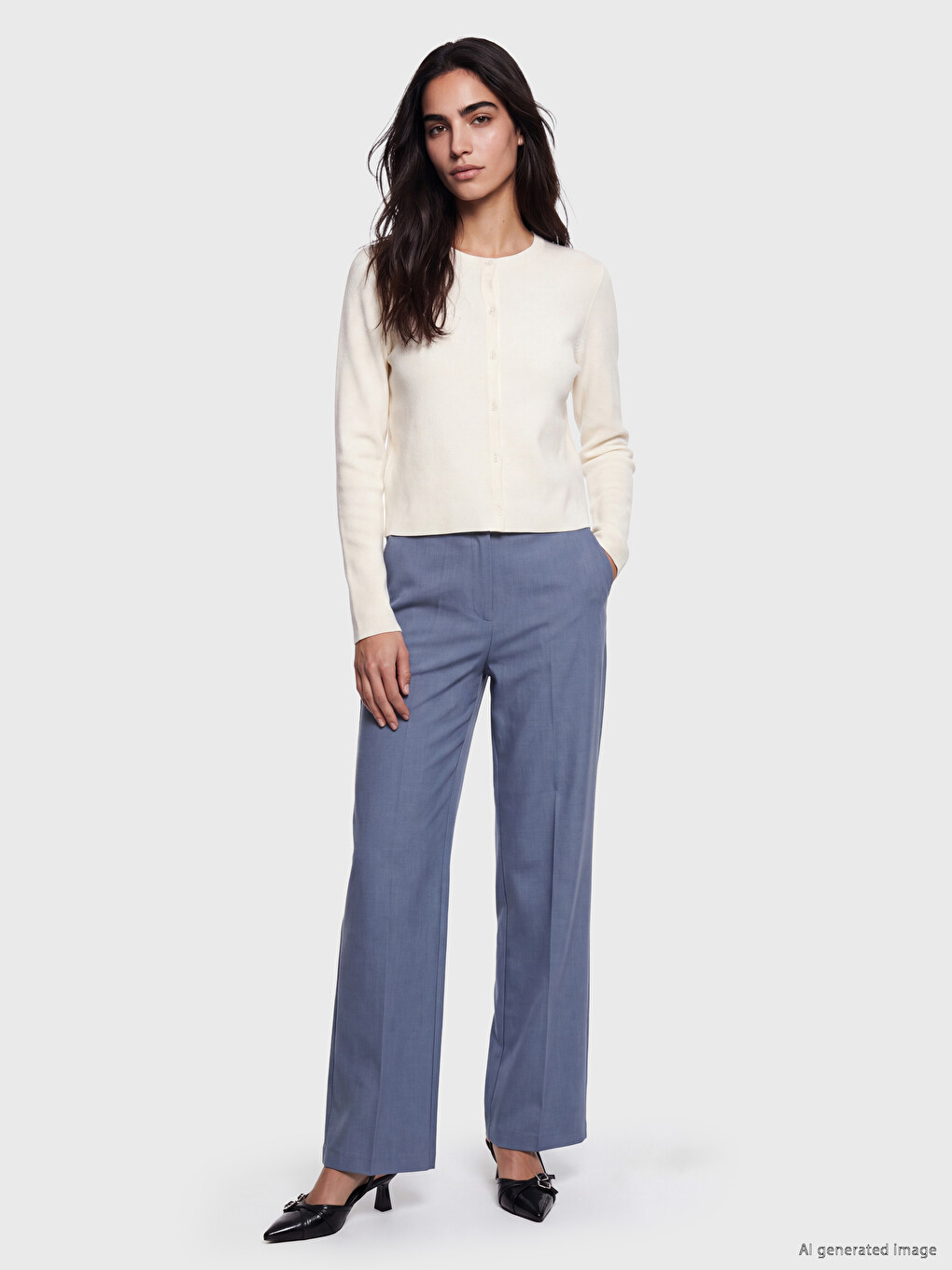 Crew Neck Women's Knitwear Cardigan-1