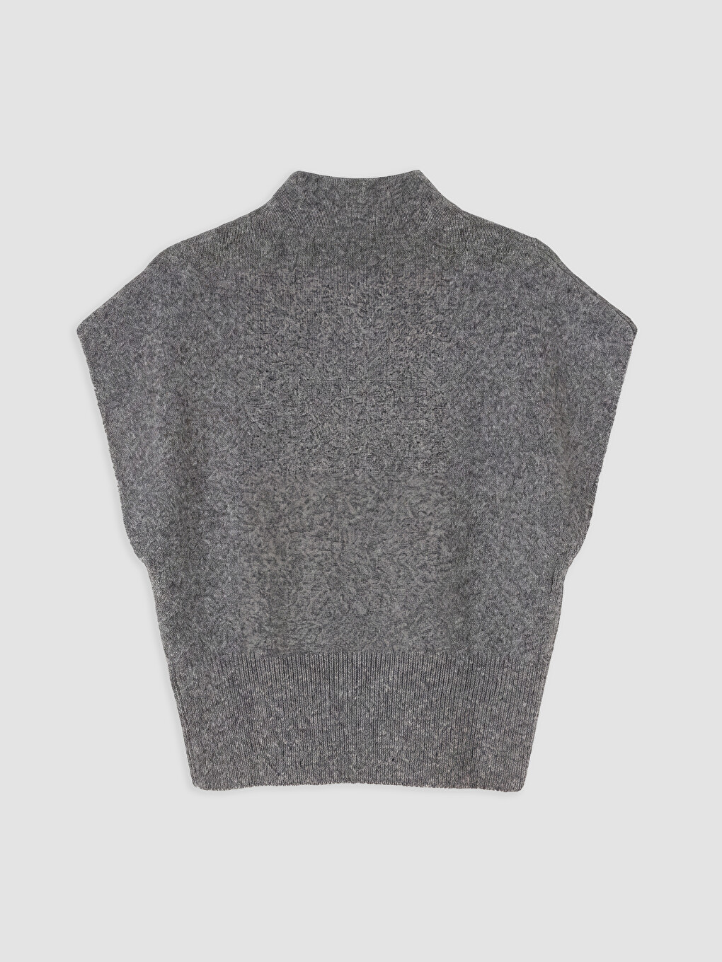 Vesta Pulover Tricotată Basic Cu Guler Fals Pentru Femei-5