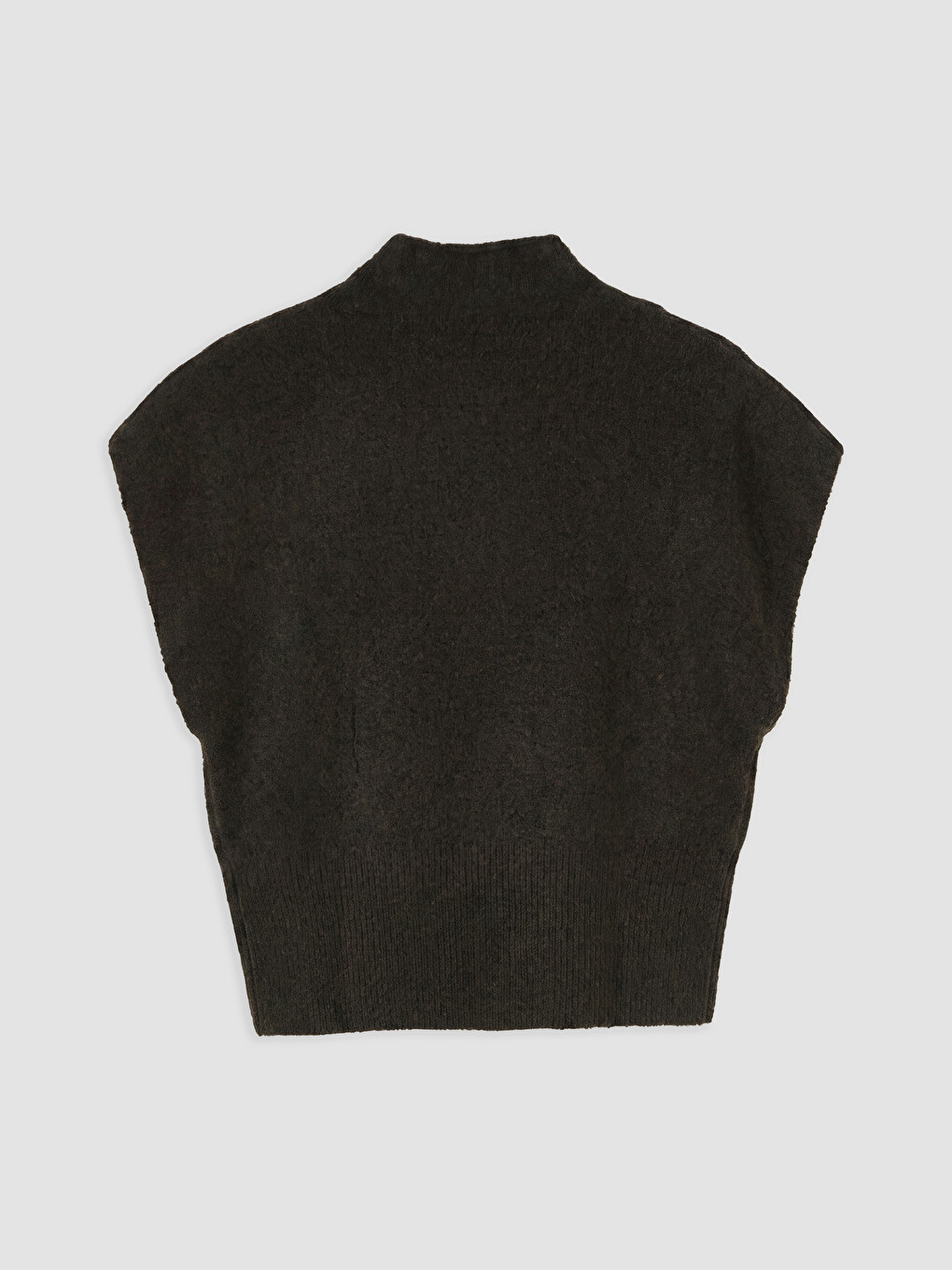 Vesta Pulover Tricotată Basic Cu Guler Fals Pentru Femei-5