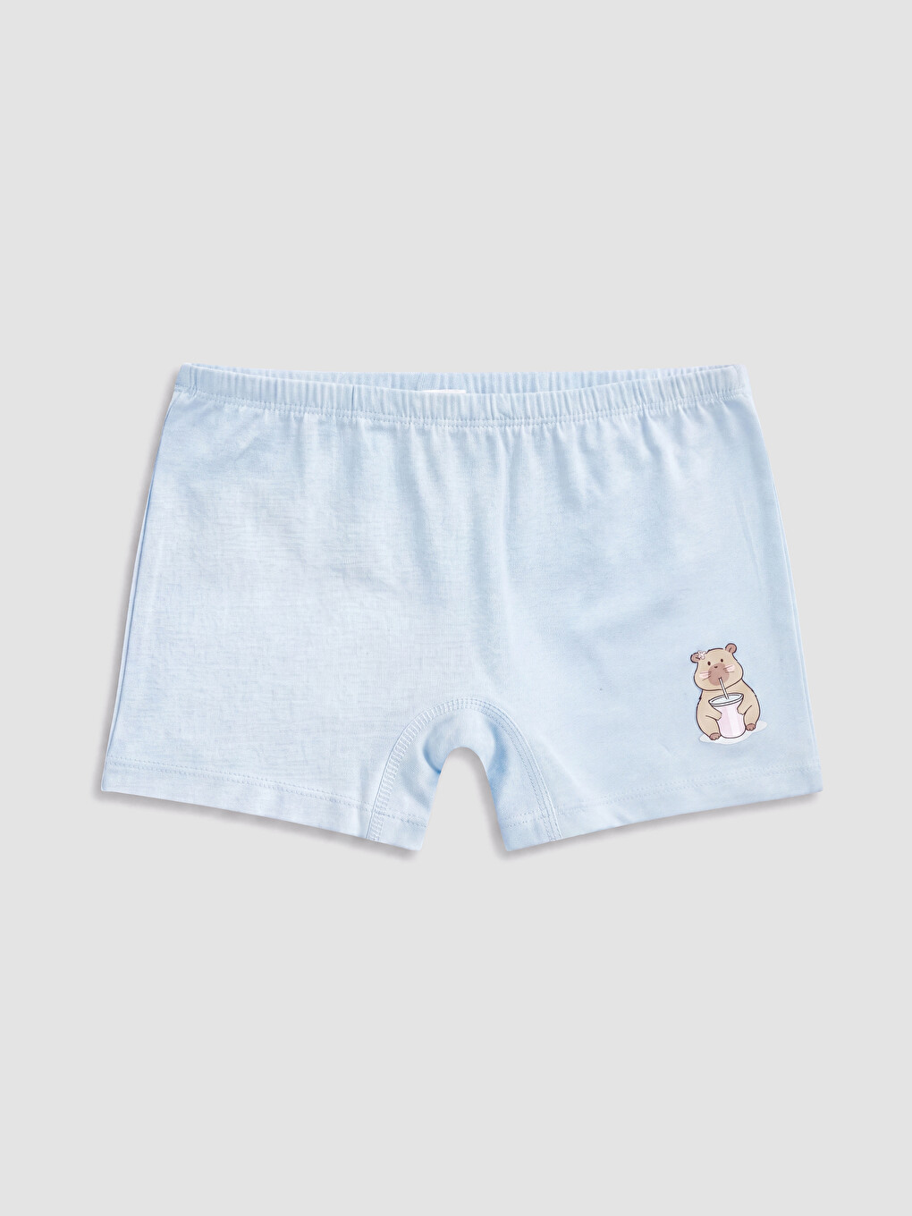 Mavi Baskılı Kız Çocuk Boxer