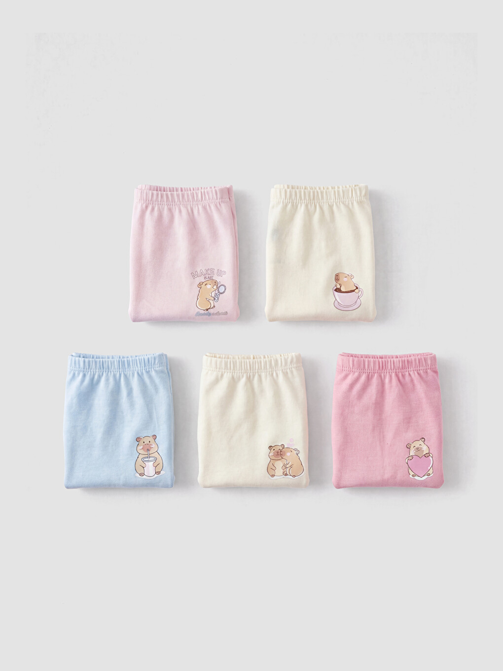 Pembe Baskılı Kız Çocuk Boxer 5'li