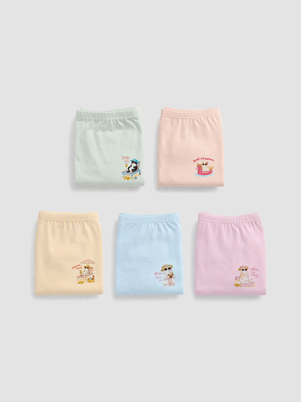 Pembe Baskılı Kız Çocuk Boxer 5'li