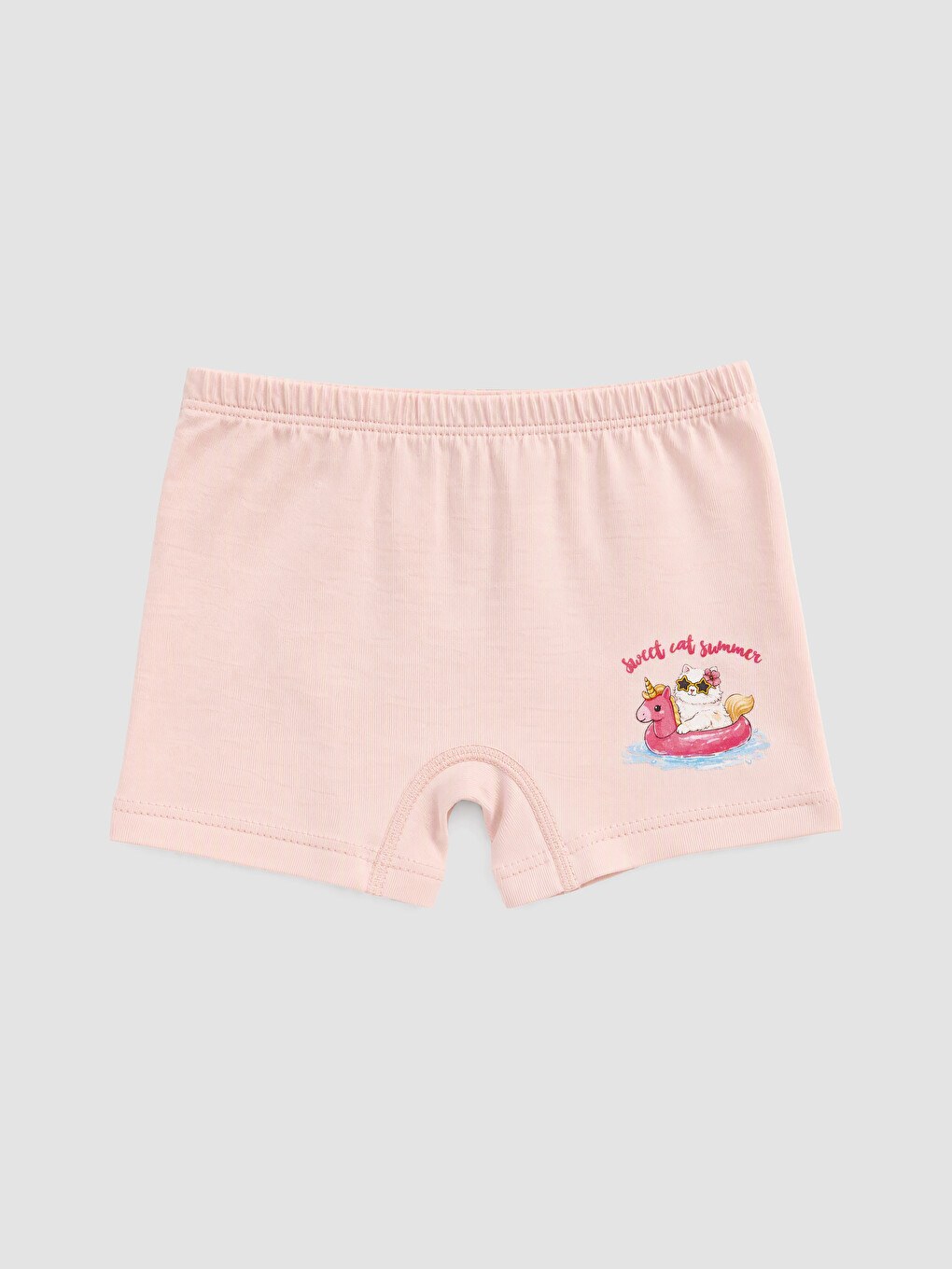 Pembe Baskılı Kız Çocuk Boxer 5'li-4