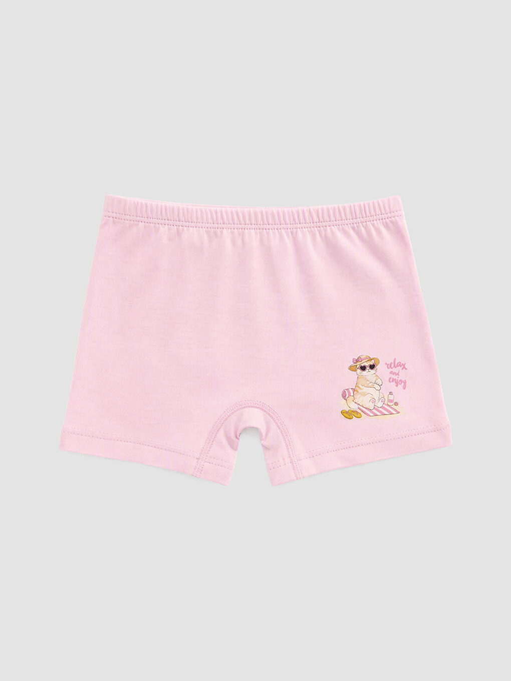 Pembe Baskılı Kız Çocuk Boxer 5'li-5
