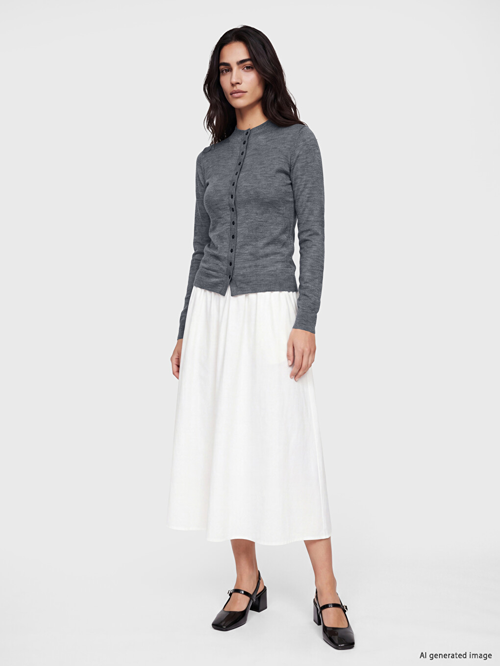 Crew Neck Women's Knitwear Cardigan-1