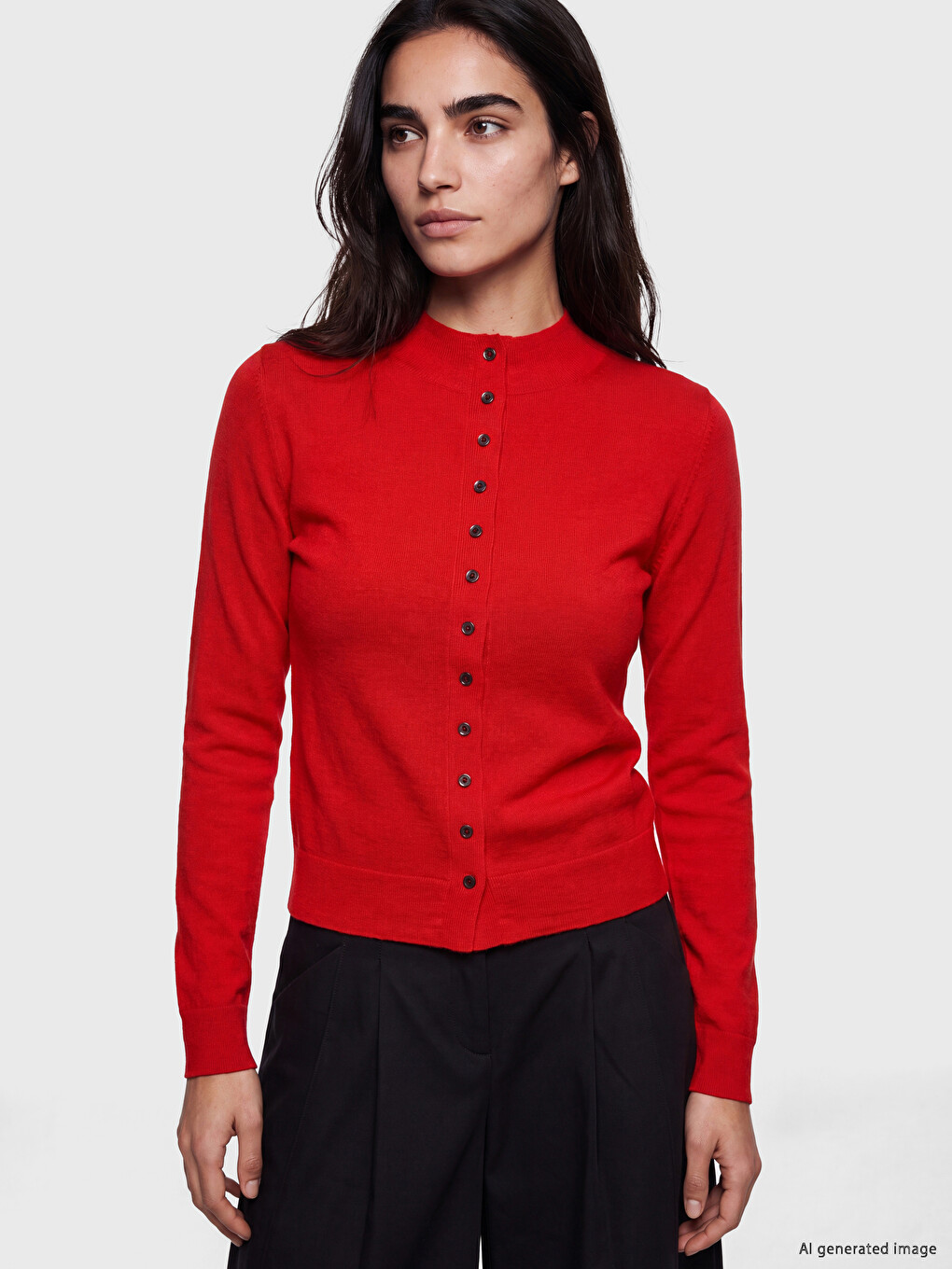 Crew Neck Women's Knitwear Cardigan