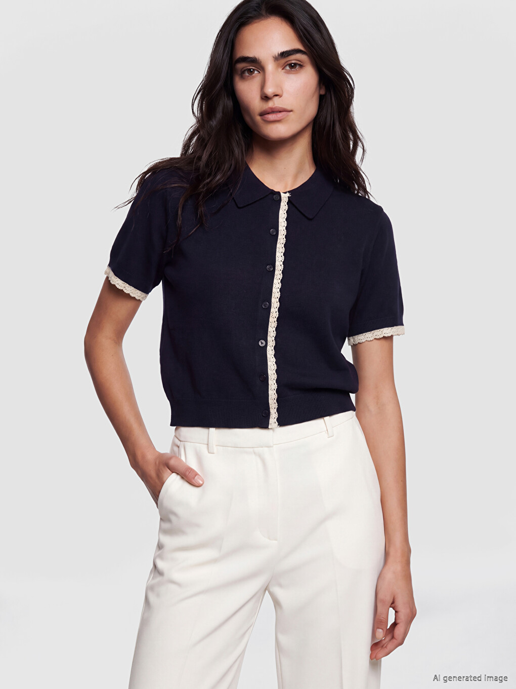 Woman Navy Cardigan