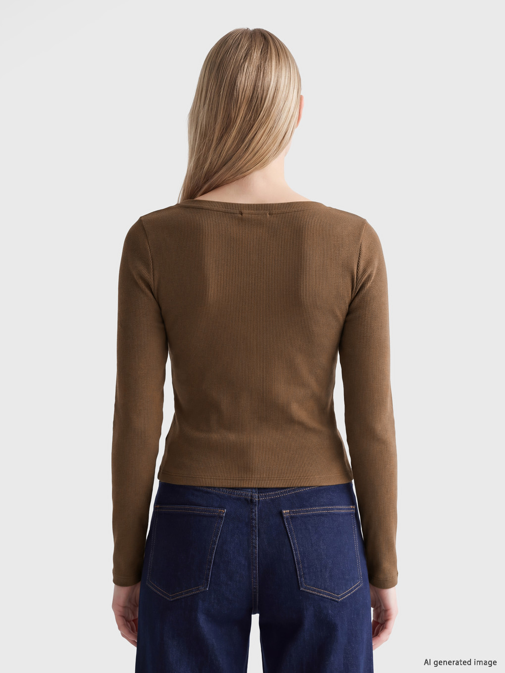 U Neck Women's Ribbed Body-3
