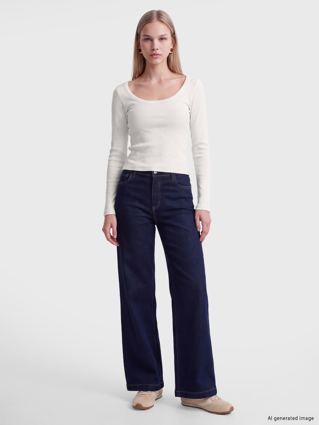 U Neck Women's Ribbed Body-1