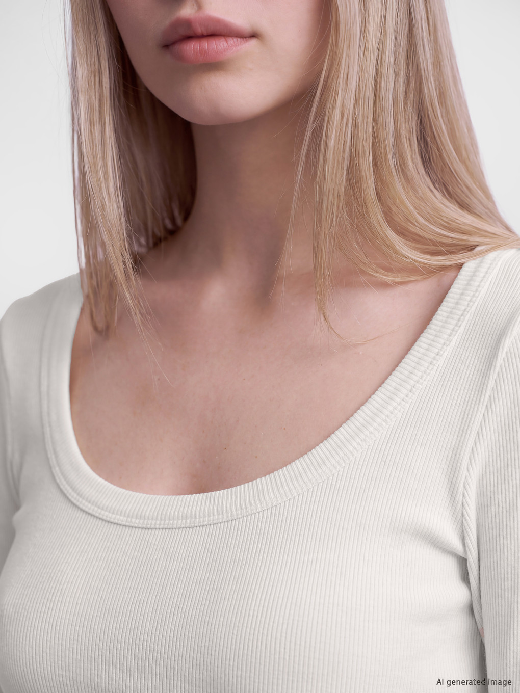 U Neck Women's Ribbed Body-2