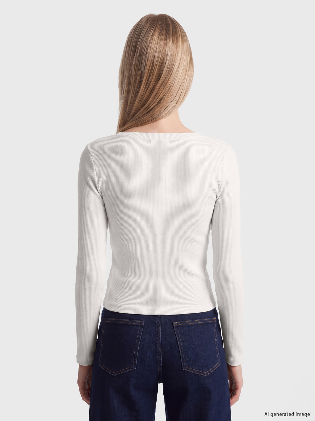U Neck Women's Ribbed Body-3