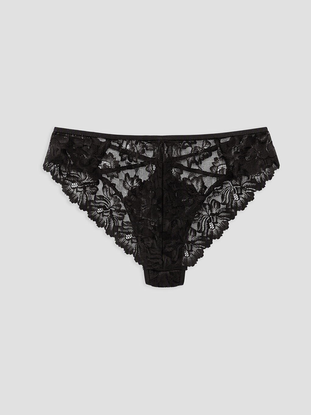 Kahverengi Dantelli Fantezi Bikini Külot-1