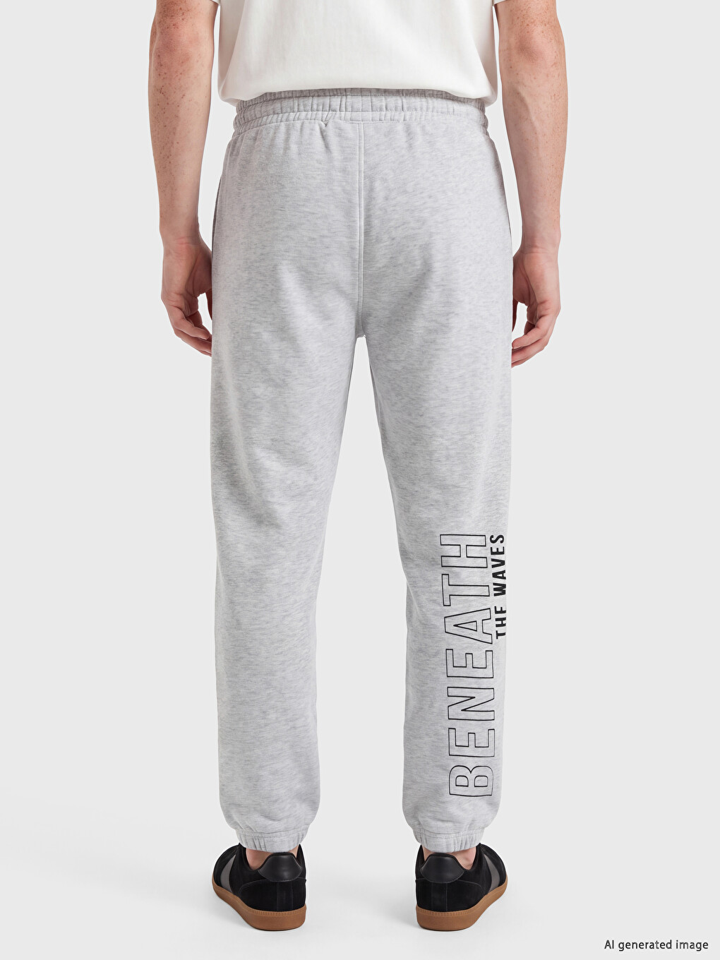 Beyaz Regular Fit Erkek Jogger Eşofman Altı-2