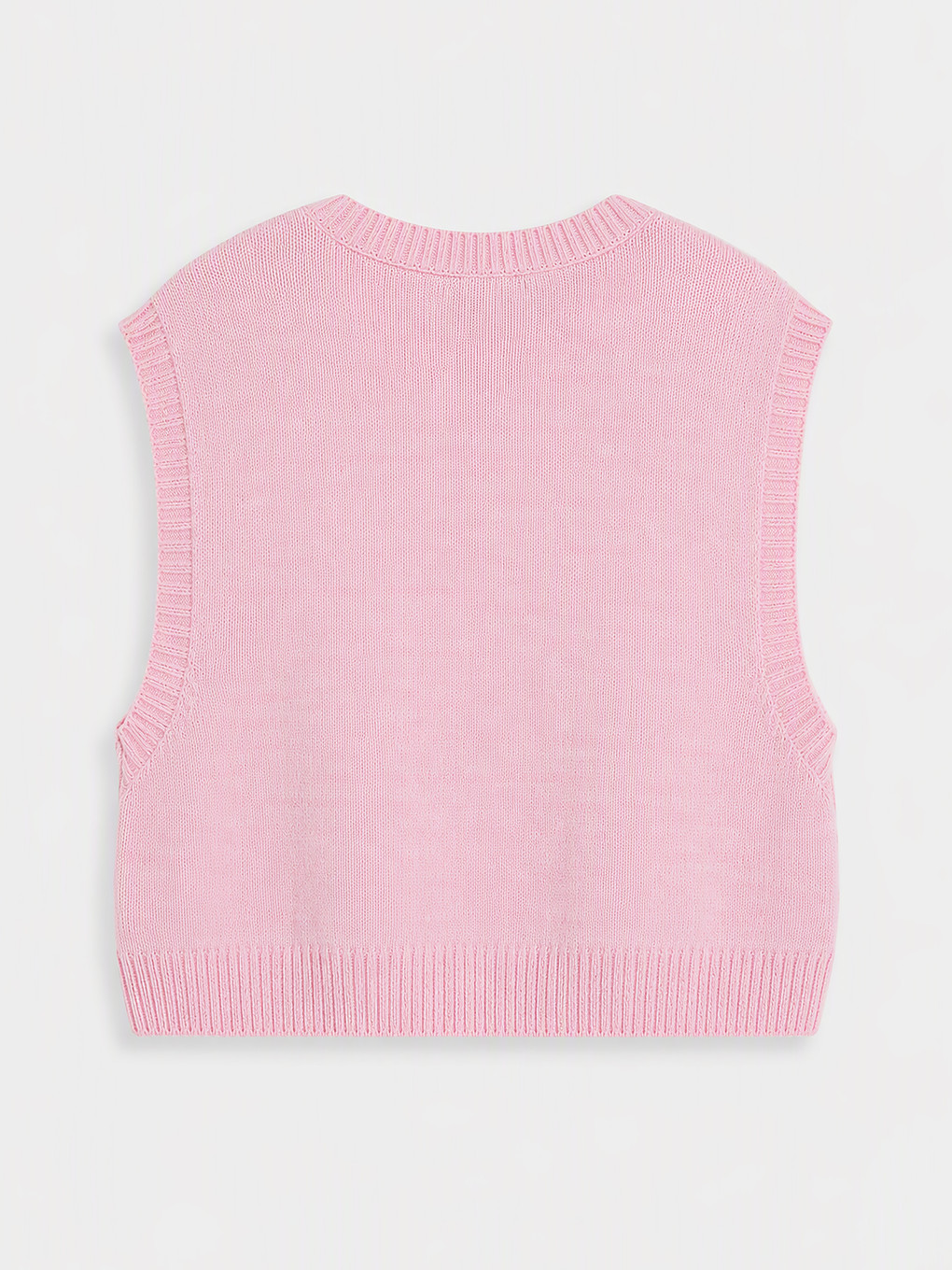 Beaded Girls' Knitwear Sweater Vest And Shirt-2