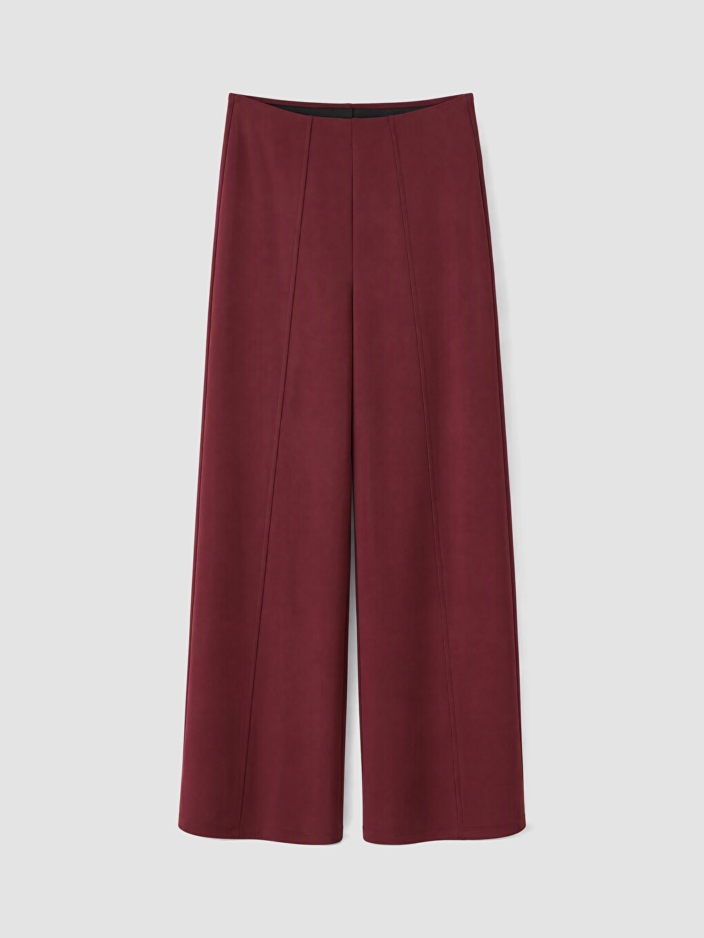 Bordo Regular Fit Geniş Paça Kadın Pantolon