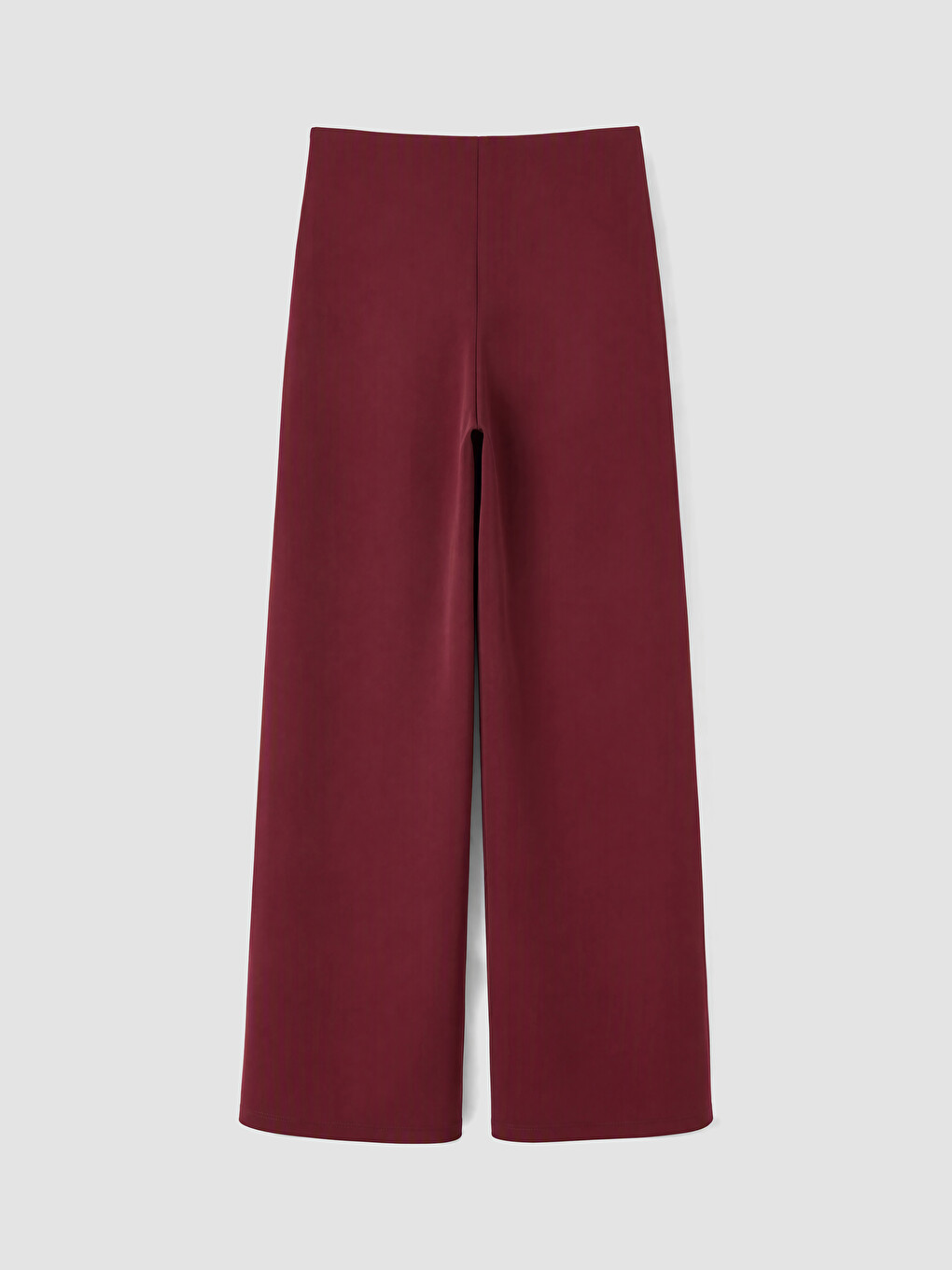 Bordo Regular Fit Geniş Paça Kadın Pantolon-2