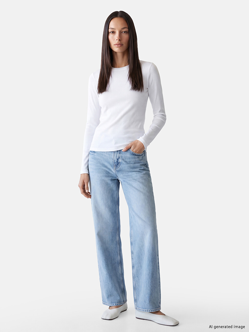 Crew Neck Women's Ribbed Body-1