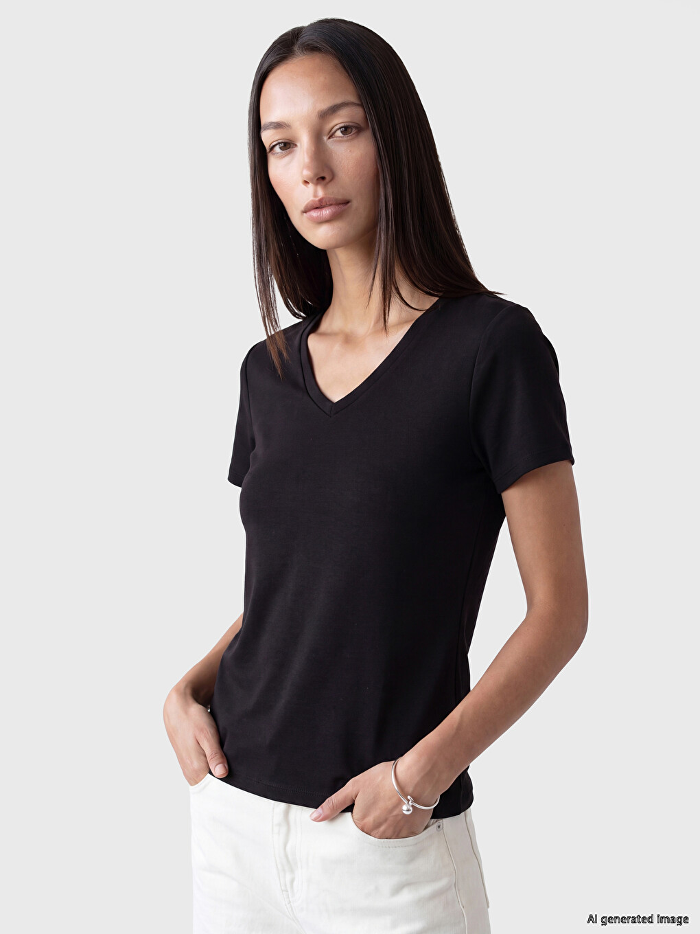 V Neck Soft Touch Women's T-shirt