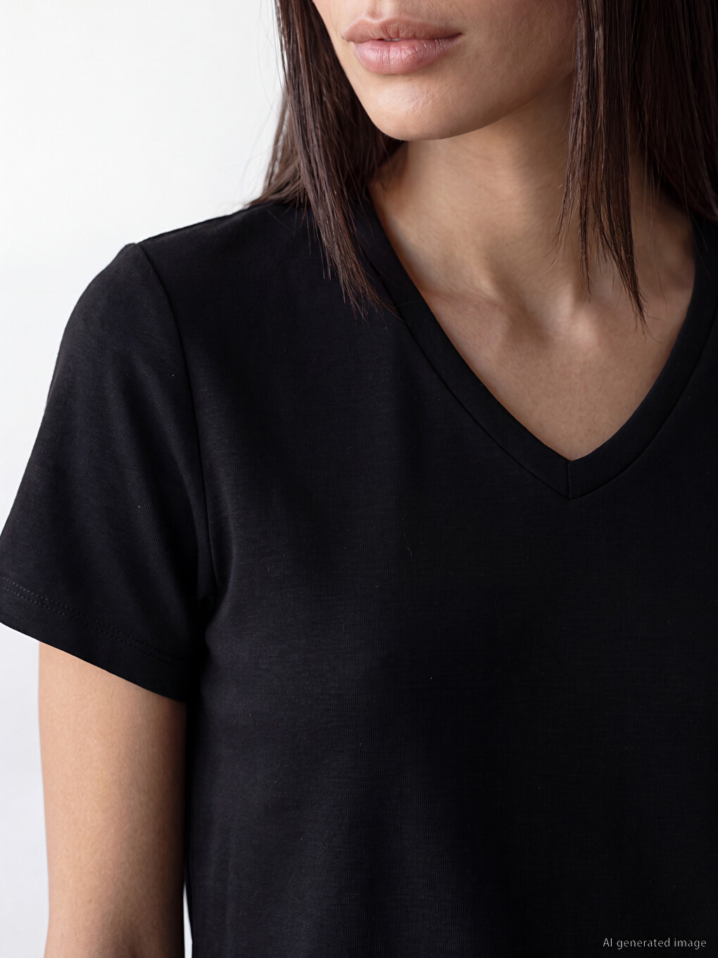V Neck Soft Touch Women's T-shirt-2