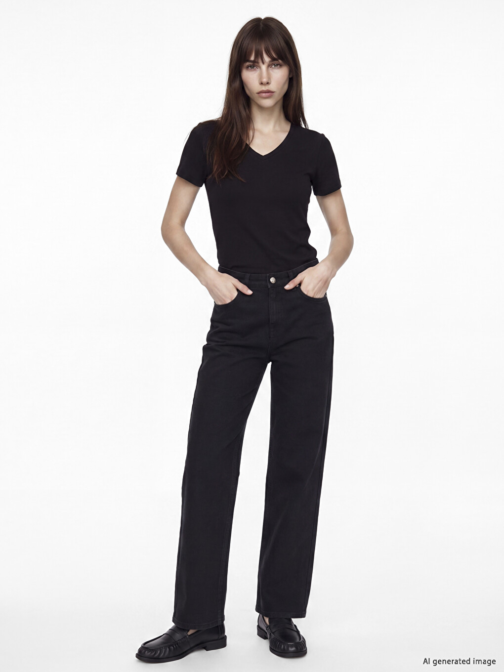 V Neck Soft Touch Women's T-shirt-1