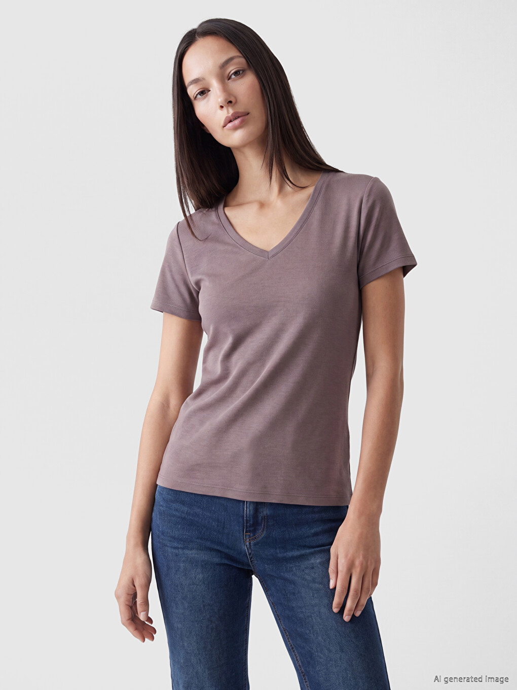 V Neck Soft Touch Women's T-shirt